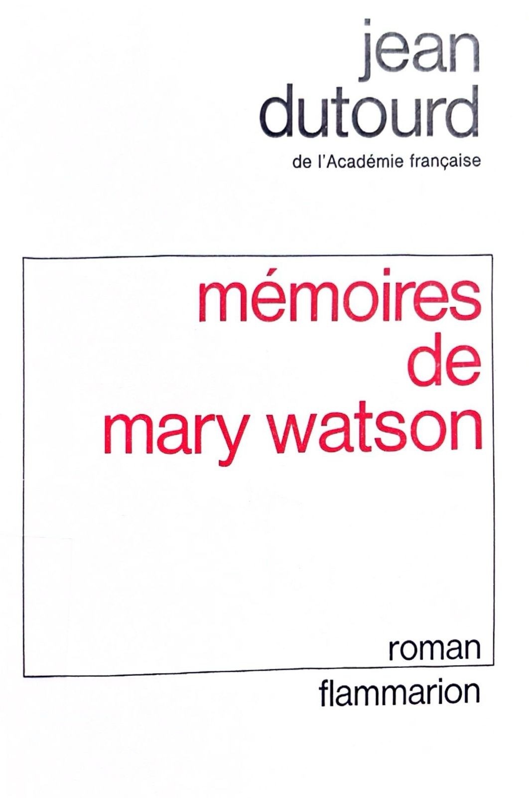 Memoires de Mary Watson - Click to enlarge picture.