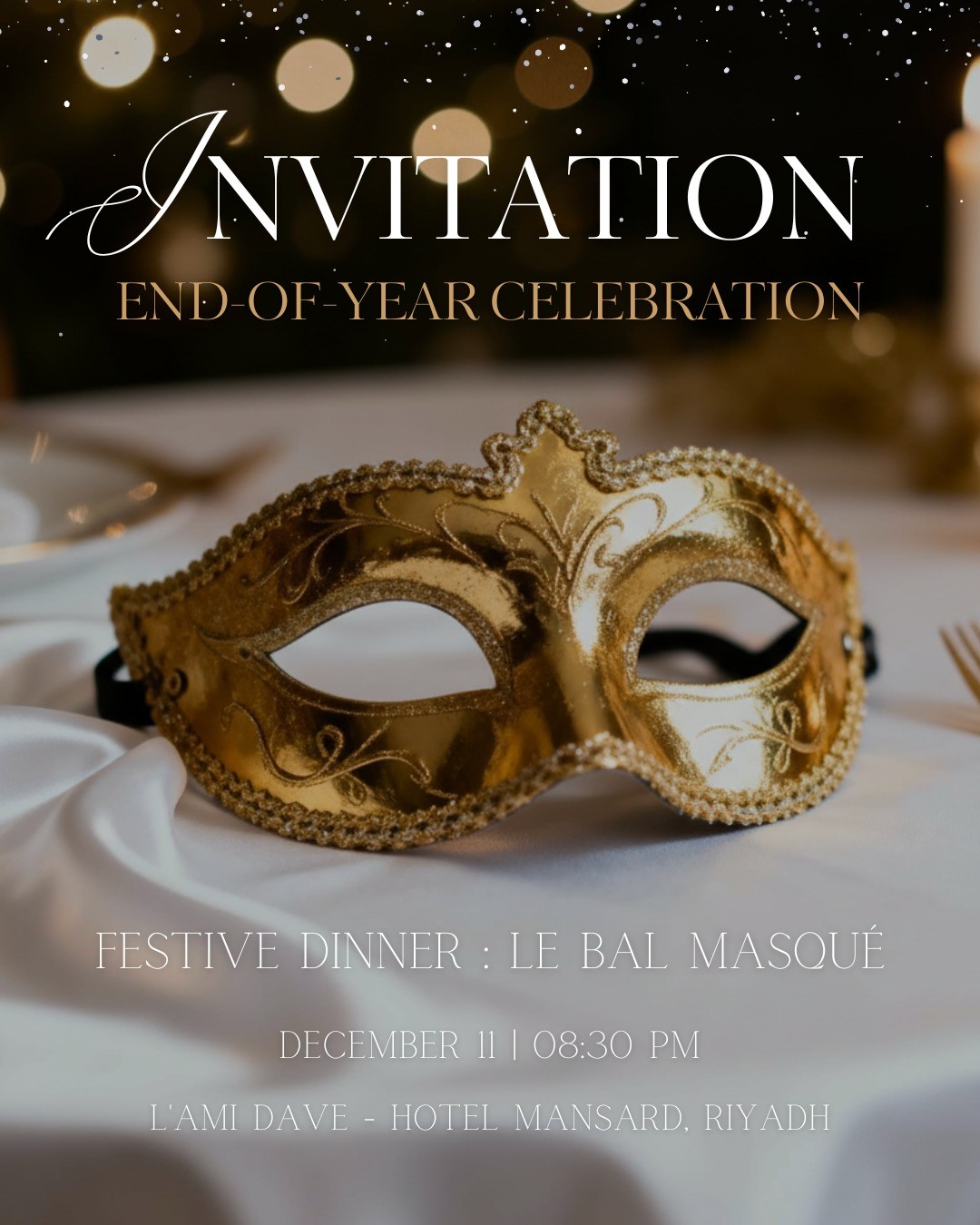 Festive Dinner : "Le bal masqué"